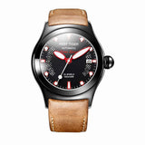 Reef Tiger/RT Sport Watches for Men Steel Big Skeleton Dial Watches Automatic Watches Leather Strap RGA704
