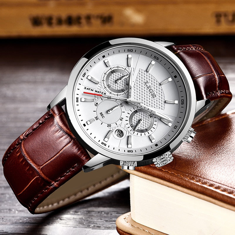 2019 LIGE Watch Men Fashion Sport Quartz Clock Mens Watches Top Brand Luxury Leather Business Waterproof Watch Relogio Masculino