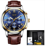 New Watches Men Luxury Brand LIGE Chronograph Men Sports Watches Waterproof Full Steel Quartz Men's Watch Relogio Masculino 2017