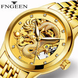 FNGEEN Men Watch Design Business Gold Dragon Mens Top Brand Luxury Automatic Fashion Mechanical Watch Clock Relogio Masculino