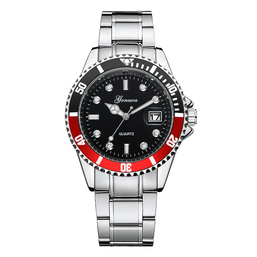 GONEWA Men Fashion Business Watches Military Stainless Steel Date Sport Quartz Analog Unisex Mens Clock Wrist Watch relogio