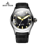 Reef Tiger/RT Sport Watches for Men Steel Big Skeleton Dial Watches Automatic Watches Leather Strap RGA704