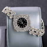 JIASHUNTAI Vintage 100% Silver 925 Watch For Women Retro 925 Sterling Silver Clock Female Fashion Bracelets Watch Jewelry