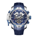 Reef Tiger Aurora Serier RGA3503 Men Sport Military Multifunction Dial Automatic Mechanical Wrist Watch - Rubber Watchband