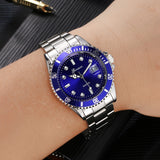GONEWA Men Fashion Business Watches Military Stainless Steel Date Sport Quartz Analog Unisex Mens Clock Wrist Watch relogio