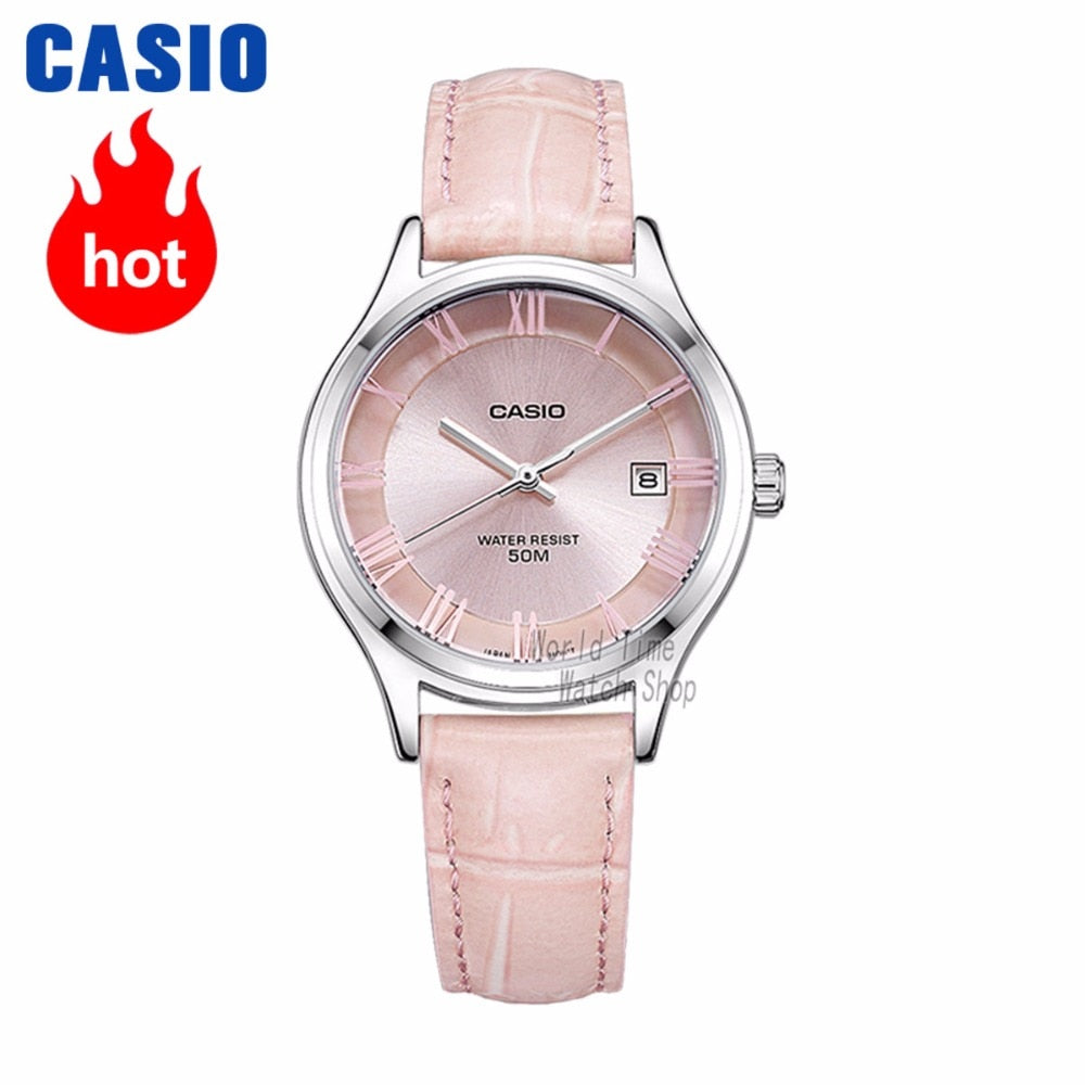Casio watch Analogue Women's Quartz Watch Elegant Simple Leather Strap Steel Belt Waterproof Pointer Watch  LTP-E142