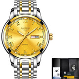 LIGE Watch Men Fashion Sports Quartz Full Steel Gold Business Men‘s Watches Top Brand Luxury Waterproof Watch Relogio Masculino