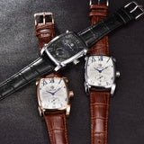 Business Men Watch Men Waterproof Leather Rectangle Quartz Wristwatch Male Clock Relogio Masculino BENYAR Brand