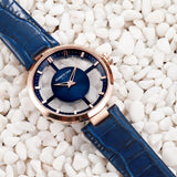 Kenneth Cole Womens Watches See-through Leather Buckle Quartz Blue Waterproof Original Luxury Brand Watches For Women KC2643