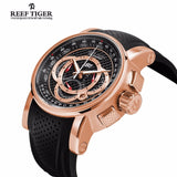2019 Reef Tiger/RT Designer Sport Watches for Men Rose Gold Quartz Watch with Chronograph and Date reloj hombre RGA3063