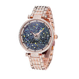 PB Luxury Women Dress Starry Sky Watch Rhinestone Crystal Waterproof Quartz Tend watch Montre Femme Reloj Mujer