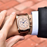 Benyar Square Men Watch Top Brand Luxury Business Waterproof Quartz Leather Sport Wrist Watch Men Clock Male Relogio Masculino