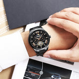 KINYUED New Automatic Military Watch Men Moon Phase Self Wind Waterproof Mens Mechanical Watches Tourbillion Montre Luxe Homme