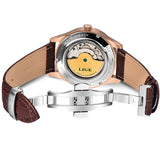 LIGE Brand Men Watches Automatic Mechanical Watch Tourbillon Sport Clock Leather Casual Business Wrist Watch Gold Relojes Hombre