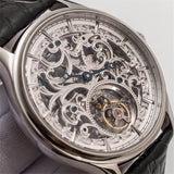 Full Skeleton Hollow Mechanical Watches Men's Original ST8000K Seagull Tourbillon Men Wristwatch Crocodile Leather Strap Clock
