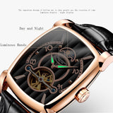 GUANQIN Mechanical Watches Luxury Watch Men Tourbillon Automatic Square Skeleton Watch 2018 Male Clock Relogios dropshipping