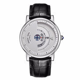 PRINCE GERA Men's Unique Dial Genuine Leather Automatic Mechanical Watch Rose Gold Ultra Thin Men's Waterproof Men's Watch es