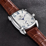 Business Men Watch Men Waterproof Leather Rectangle Quartz Wristwatch Male Clock Relogio Masculino BENYAR Brand