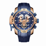 Reef Tiger/RT Mens Sport Watches Rubber Strap Complicated Dial Rose Gold Automatic Military Watches RGA3503