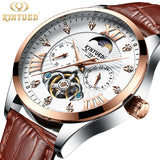 KINYUED New Automatic Military Watch Men Moon Phase Self Wind Waterproof Mens Mechanical Watches Tourbillion Montre Luxe Homme
