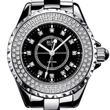 BUREI 18003 Switzerland watch women luxury brand J12 series Austria diamond Ceramic calendar Double black relogio feminino