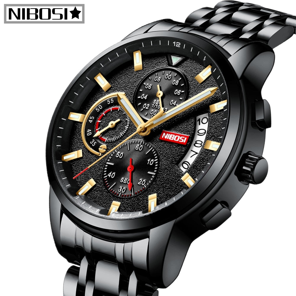 NIBOSI Relogio Masculino Top Brand Luxury Mens Watches Reloje Watch Men Fashion Sport Quartz Watch Waterproof Business Men Watch