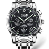40mm Mechanical Watches Black Case GMT Diver Watch Men Full Stainless Steel Hardlex Calendar Week Month 24 Hours Automatic Watch