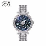 PB Luxury Women Dress Starry Sky Watch Rhinestone Crystal Waterproof Quartz Tend watch Montre Femme Reloj Mujer