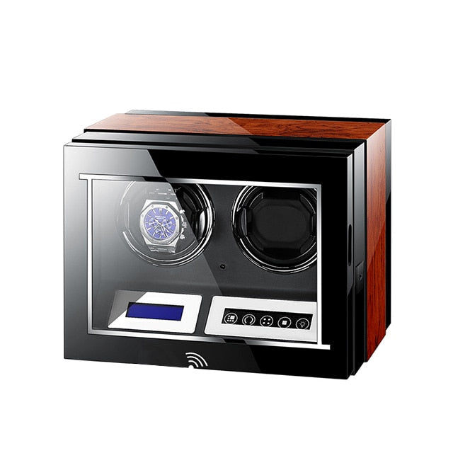 M&Q uhrenbeweger japanese mabuchi motor wooden safe controller led automatic watch winder box