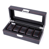 High Carbon Fiber 5  6 10 12 Grid Watch Box Watch Display Storage Box Bracelet Watch Display Slots Case holder Storage Container
