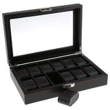 High Carbon Fiber 5  6 10 12 Grid Watch Box Watch Display Storage Box Bracelet Watch Display Slots Case holder Storage Container