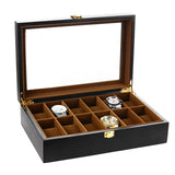 High Carbon Fiber 5  6 10 12 Grid Watch Box Watch Display Storage Box Bracelet Watch Display Slots Case holder Storage Container
