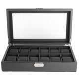 High Carbon Fiber 5  6 10 12 Grid Watch Box Watch Display Storage Box Bracelet Watch Display Slots Case holder Storage Container