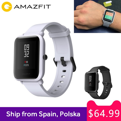 Huami Xiaomi Amazfit Bip Smart Watch Waterproof IP68 Bluetooth GPS Sport Heart Rate Monitor Call Reminder MiFit Alarm Vibration