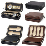 Portable PU Leather 2/4/8 Slot Watch Box Display Case Storage Watch Organizer Holder Zipper Exquisite and Durable To Lover D35
