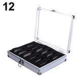 6/12 Grid Slots Jewelry Wrist Watches Holder Display Storage Box Aluminium Case