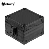 INFANTRY Fashion Rock Style Upgrade Black Aluminum Gift Box Show Cases Watches Display Watch Holder Organizer Bracelet Boxes