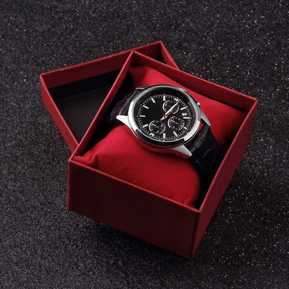 New Arrival Red Watch Box Cardboard Present Gift Box Rectangle High-Grade Quartz Watches Packing Box Jewelry Box Christmas Gift
