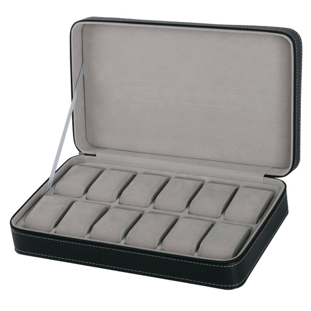 2/6/10/12 grids Leather/Carbon Fiber Watch Box winder watch Storage Box glasses Organizer Earrings Rings Bracelet Display Holder