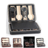 Portable 2 4 8 Grids Zipper Watch Box Lover Luxury PU Leather Watch jewelry Case Watch Organizer  jewelry box Holder