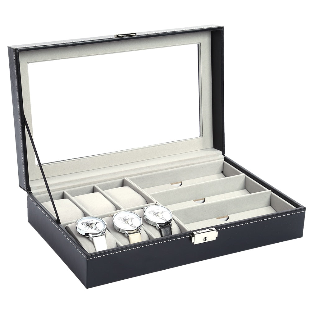 High - end Watch Box Case Glasses Display Box Multi - functional Professional Holder Organizer for Clock Watches Jewelry
